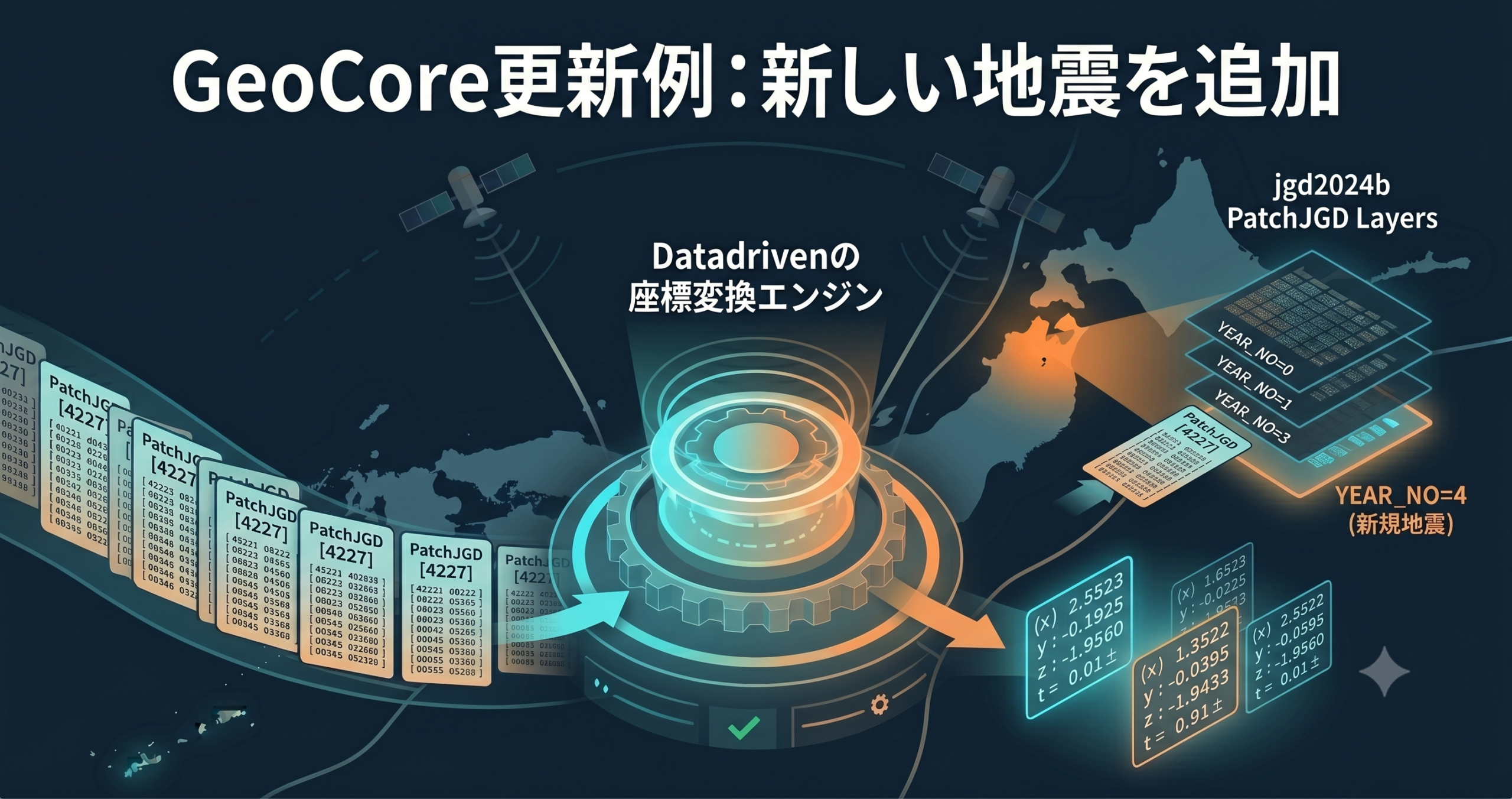 GeoCoreのjgd2024b補正に新しい地震を追加する