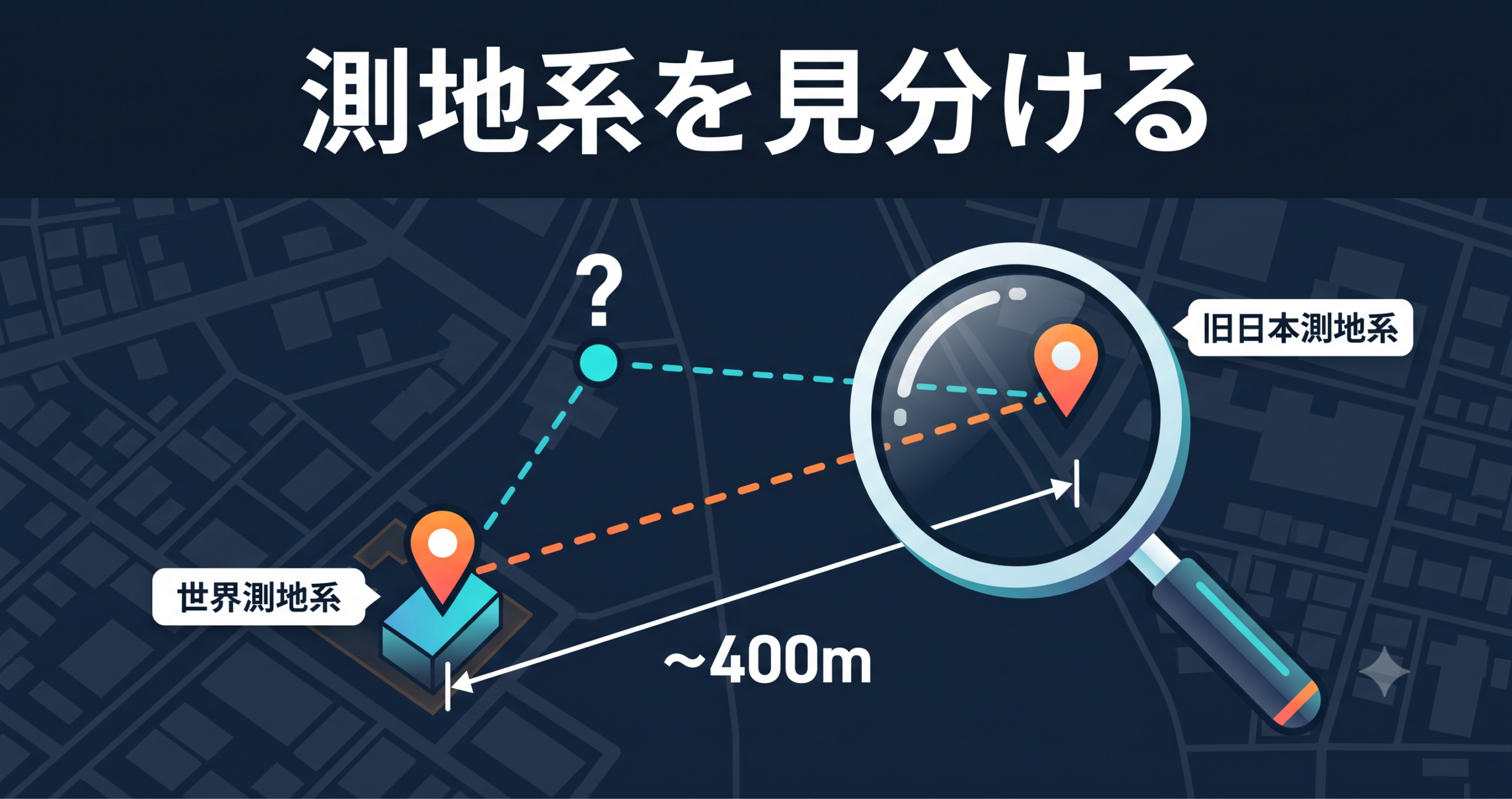 測地系が書いていない座標データの見分け方 — ズレ量から旧日本測地系か世界測地系かを判定する