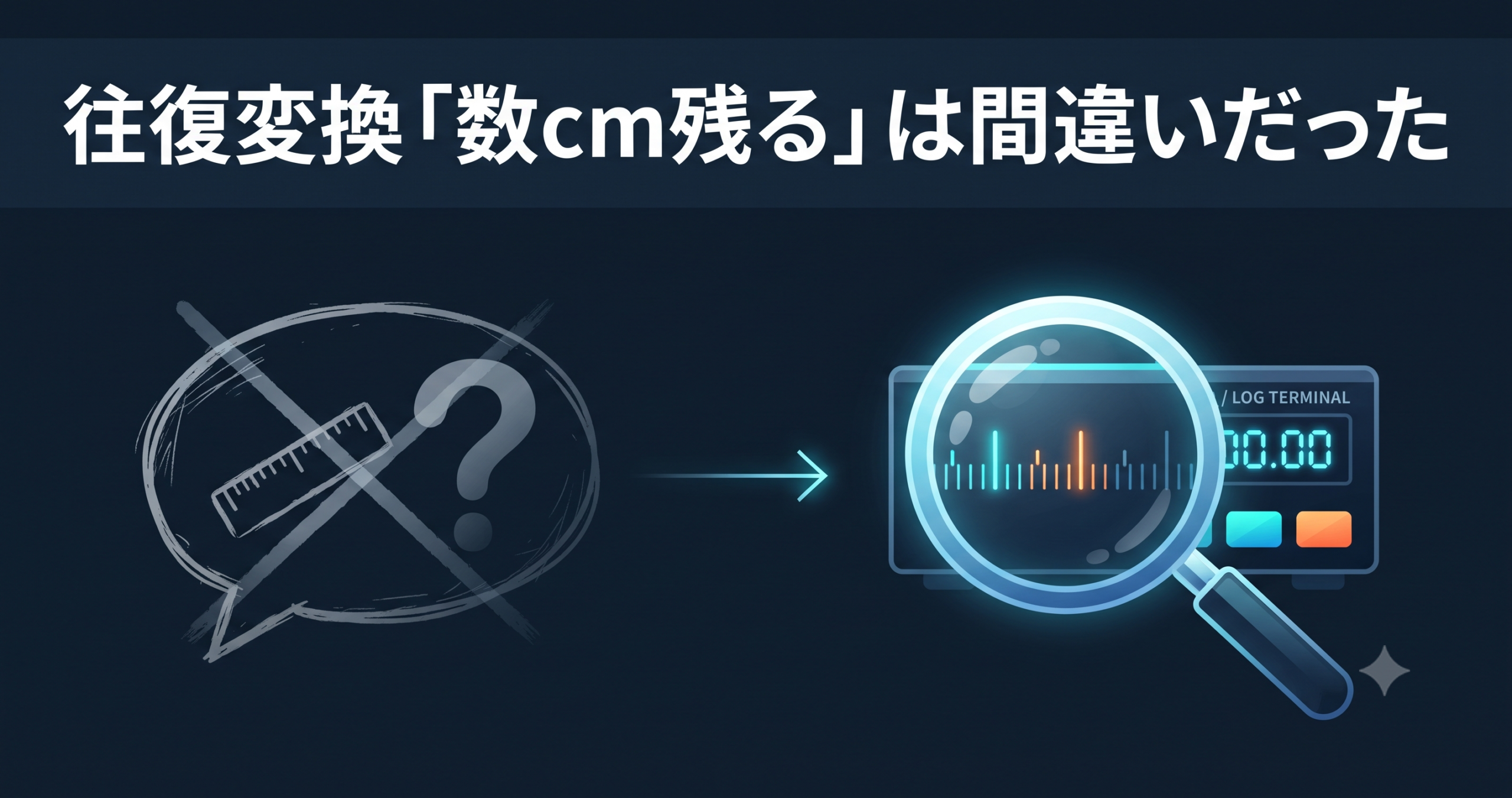 執筆の誤解を見つけた — 往復変換「数cm残る」は間違いだった（連載㉑）