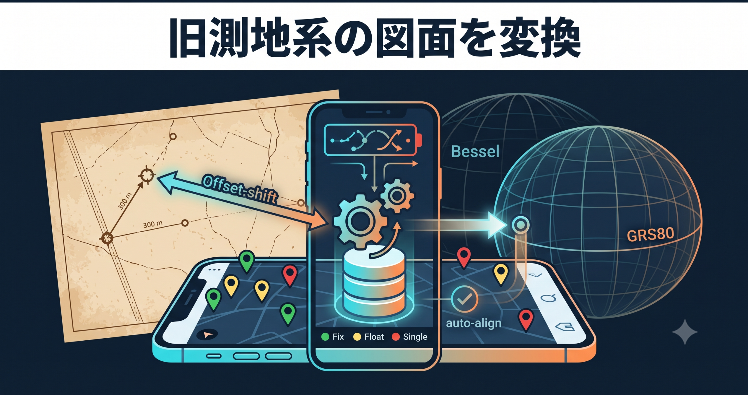 旧日本測地系(Tokyo Datum)の古い図面をどう変換する? — 約400mのズレを実務でなくす