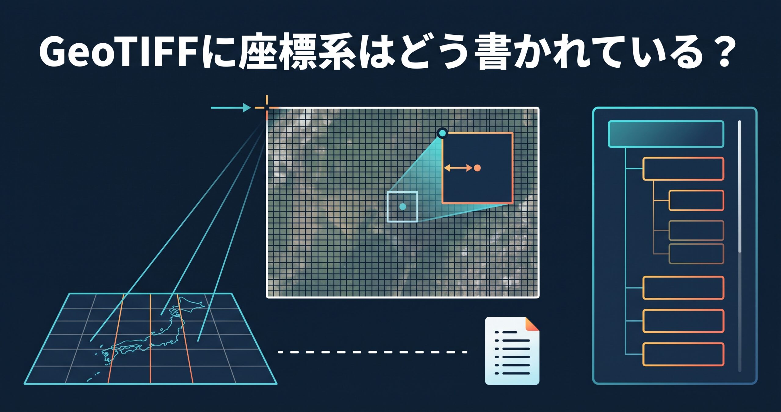 GeoTIFFに座標系はどう書かれている? — 位置合わせと座標系で役割が違う6つのタグ