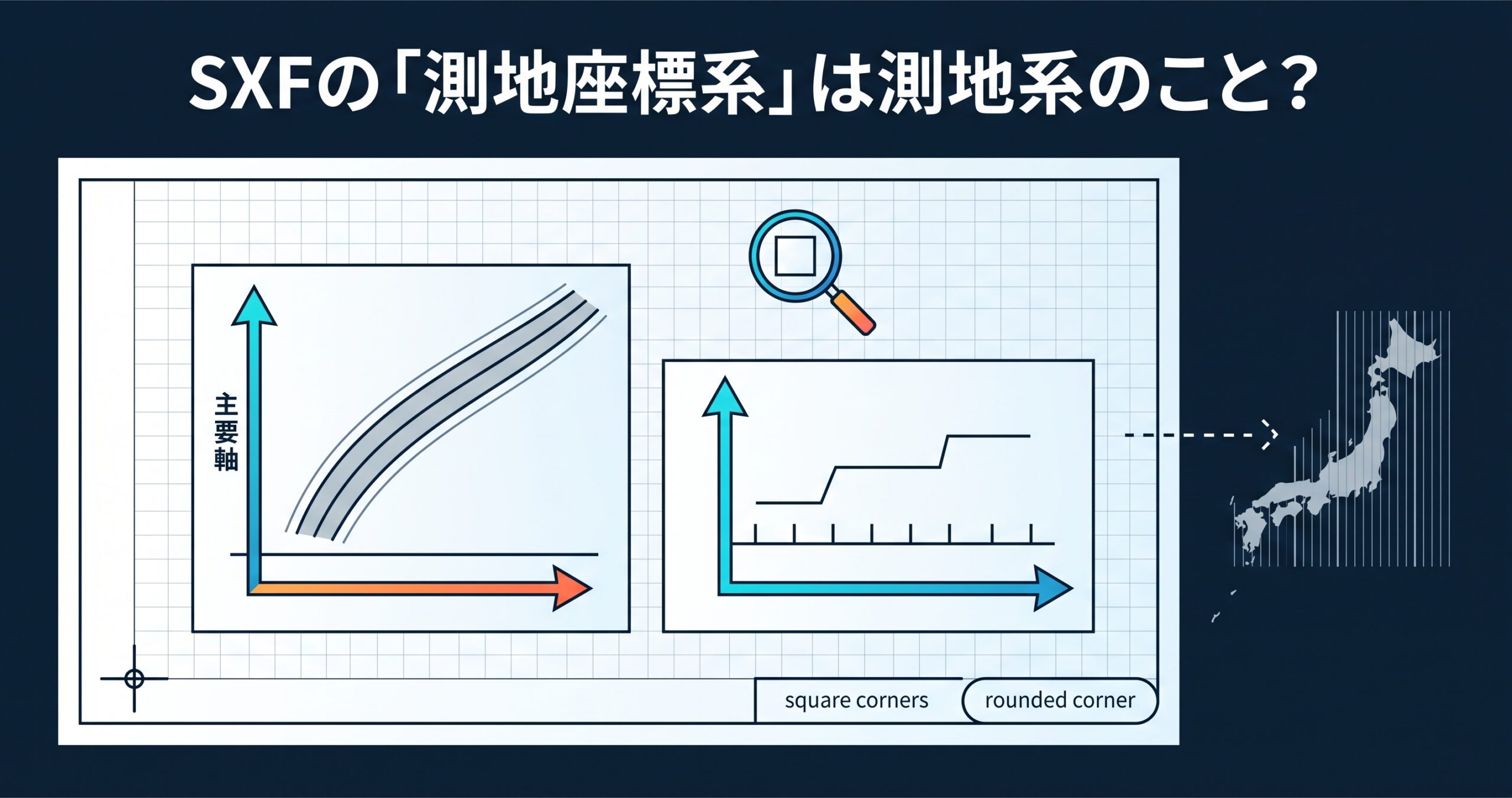 SXF(P21/SFC)の「測地座標系」は測地系のこと? — CAD製図基準の図面に緯度経度が書かれていない理由