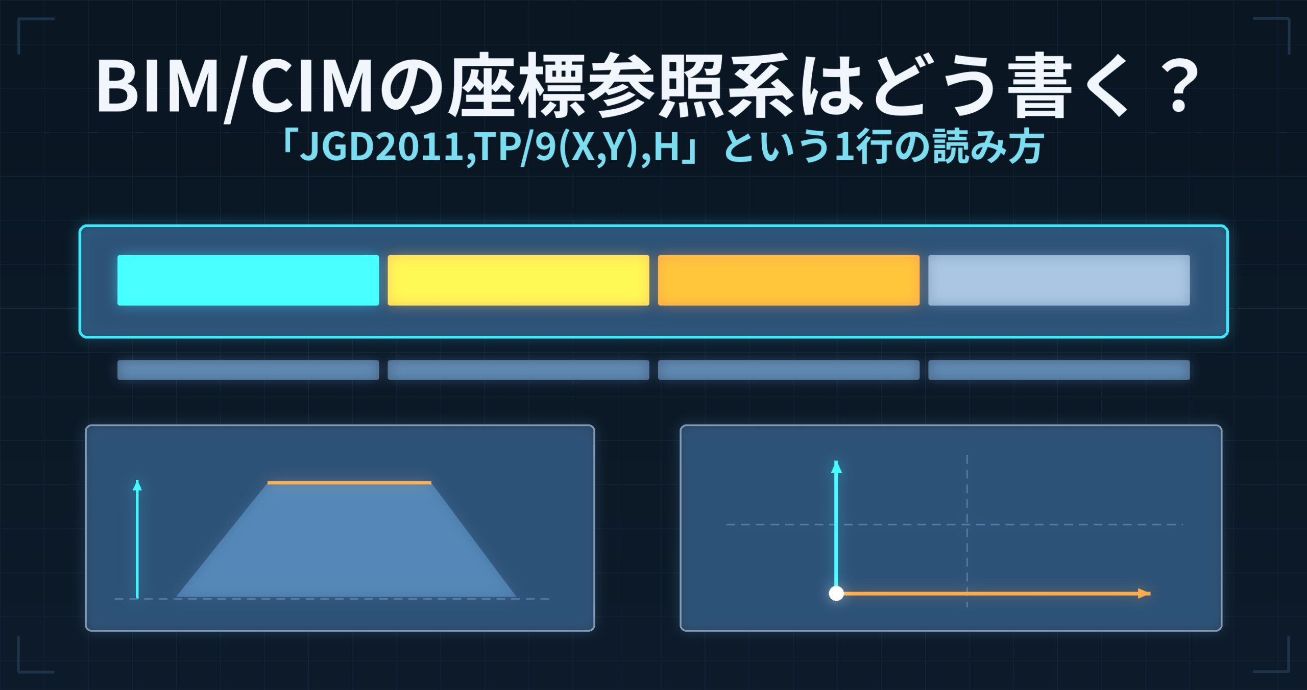 BIM/CIMの「JGD2011,TP/9(X,Y),H」とは? — 3次元モデルの座標参照系を1行で書く国土交通省のルール
