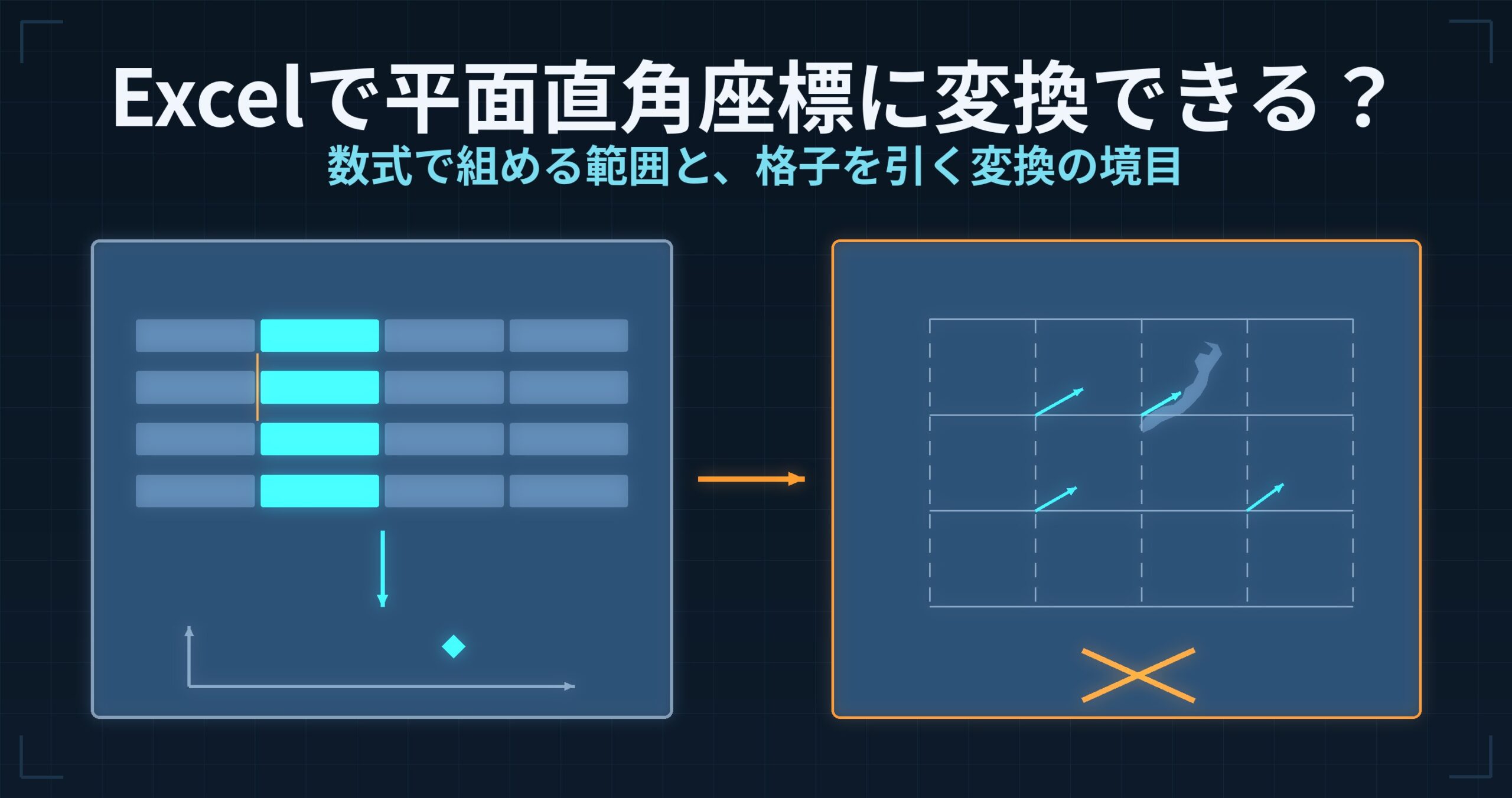 Excelで緯度経度を平面直角座標に変換できる？ — 数式で組める範囲と、測地系の変換だけ表計算に載らない理由